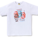 Bape Pigment Three Ape Head White Tee