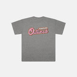 Outlined SS25 Retro Pink Tee Heather Grey