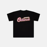 Outlined SS25 Retro Pink Tee Black