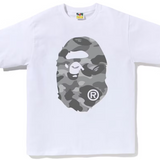 Bape Big Ape Head Honeycomb Grey Camo White Tee