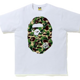 Bape Big Ape Head ABC Green Camo White Tee
