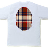 Bape Big Ape Head Burberry Check Pattern White Tee