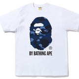 Bape By Bathing Ape Navy Camo White Tee