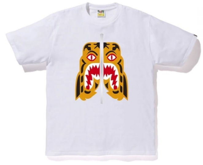 Bape tiger shark tee sales