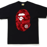 Bape Red Camo Big Ape Head Black Tee