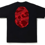 Bape Red Camo Big Ape Head Black Tee