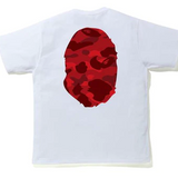 Bape Red Camo Big Ape Head White Tee