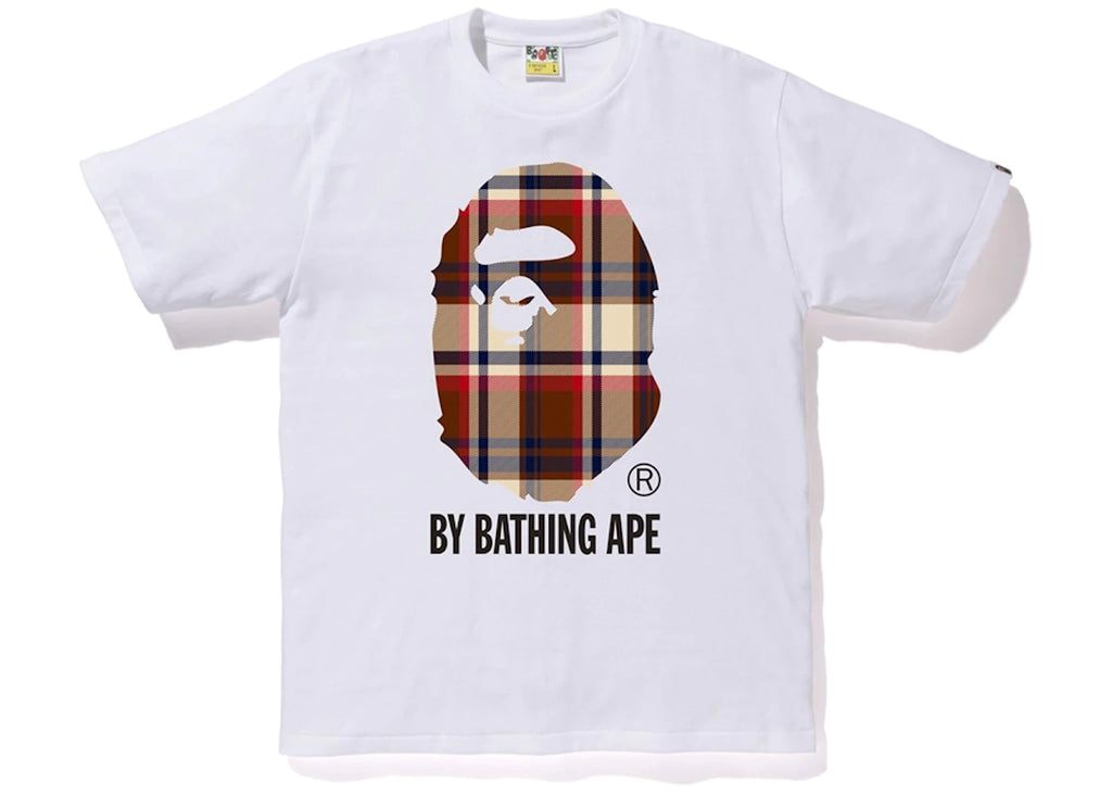 Bape By Bathing Ape Burberry Check Pattern White Tee – Outlined