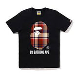 Bape Check Pattern By Bathing Black Tee