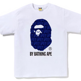 Bape By Bathing Ape Navy Monogram White Tee