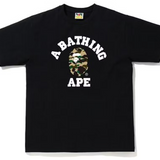 Bape 1st Camo Yellow College Black Tee