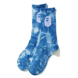 Bape Tie Dye Ape Head Socks Blue