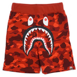 Bape Red Camo Shark Sweat Shorts