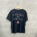 Vintage Hockey 'Canada Is Hocky' T-Shirt Black Medium