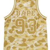 Bape Yellow Camo Basketball Jersey