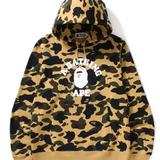 Bape 1st Camo Yellow/White College Pullover Hoodie