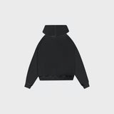 OUT Classic Logo Drop Shoulder Zip Up Hoodie Jet Black