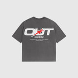 OUT SS26 Red Star T-Shirt Vintage Grey