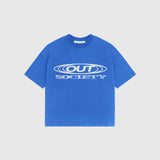 OUT SS26 Society Shattered Logo T-Shirt Sky Blue
