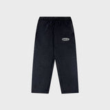OUT Classic Logo Open Bottom Flare Sweatpants Black Salt Wash