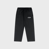 OUT Classic Logo Open Bottom Flare Sweatpants Jet Black