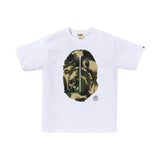 Bape Green Map Camo White Tee