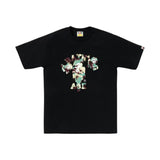 Bape Multicolor Map Camo College Milo Black Tee