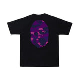 Bape Purple Camo Big Ape Head Black Tee