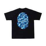 Bape ABC Camo Big Ape Head Blue Camo Black Tee