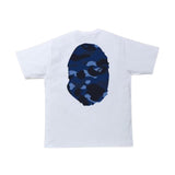 Bape Big Ape Head Navy Camo White Tee