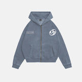 Shattered Logo French Terry Zip Up Hoodie Tempest Blue