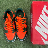 [PREOWNED] Size 9 Nike Dunk Low "Miami Hurricane"