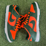 [PREOWNED] Size 9 Nike Dunk Low "Miami Hurricane"