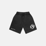 Shattered Logo French Terry Shorts Salt Wash Black