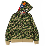 Bape ABC Camo Shark Full Zip Hoodie Green