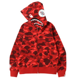 Bape Color Camo Shark Full Zip Hoodie (SS22) Red