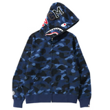 Bape Color Camo Shark Full Zip Hoodie (SS22) Navy