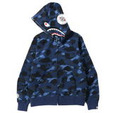 Bape Color Camo Shark Full Zip Hoodie (SS22) Navy