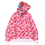 Bape ABC Camo Shark Full Zip Hoodie Pink