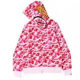 Bape ABC Camo Shark Full Zip Hoodie Pink