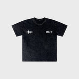 OUT Shooting Star T-Shirt Acid Wash Black