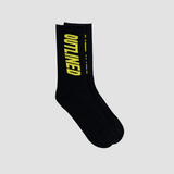 Outlined Black Socks Yellow Outlined Slant (2 Pack)