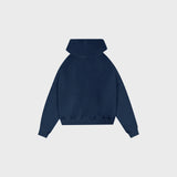 OUT Classic Logo Drop Shoulder Zip Up Hoodie Vintage Navy