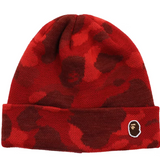 Bape Color Camo Knit Cap Red Camo