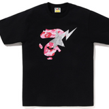 Bape ABC Pink Camo Ape Face STA Tee Black