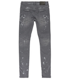 Purple Brand Worn Knee Slit Skinny Jeans Grey