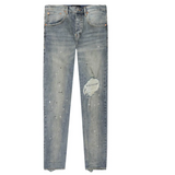 Purple Brand Mid Rise Destroy Paint Jeans Blue