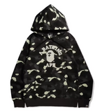 Bape City Camo College Glow in Dark Hoodie Black