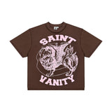 Saint Vanity Pink Griffin T-Shirt Brown