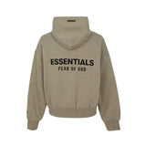 FOG Essentials FW25 Classic Zip Up Hoodie Homestead Heather Black Font